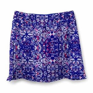 Tranquility by Colorado Clothing Blue Print Skort | Built-In Shorts | Small